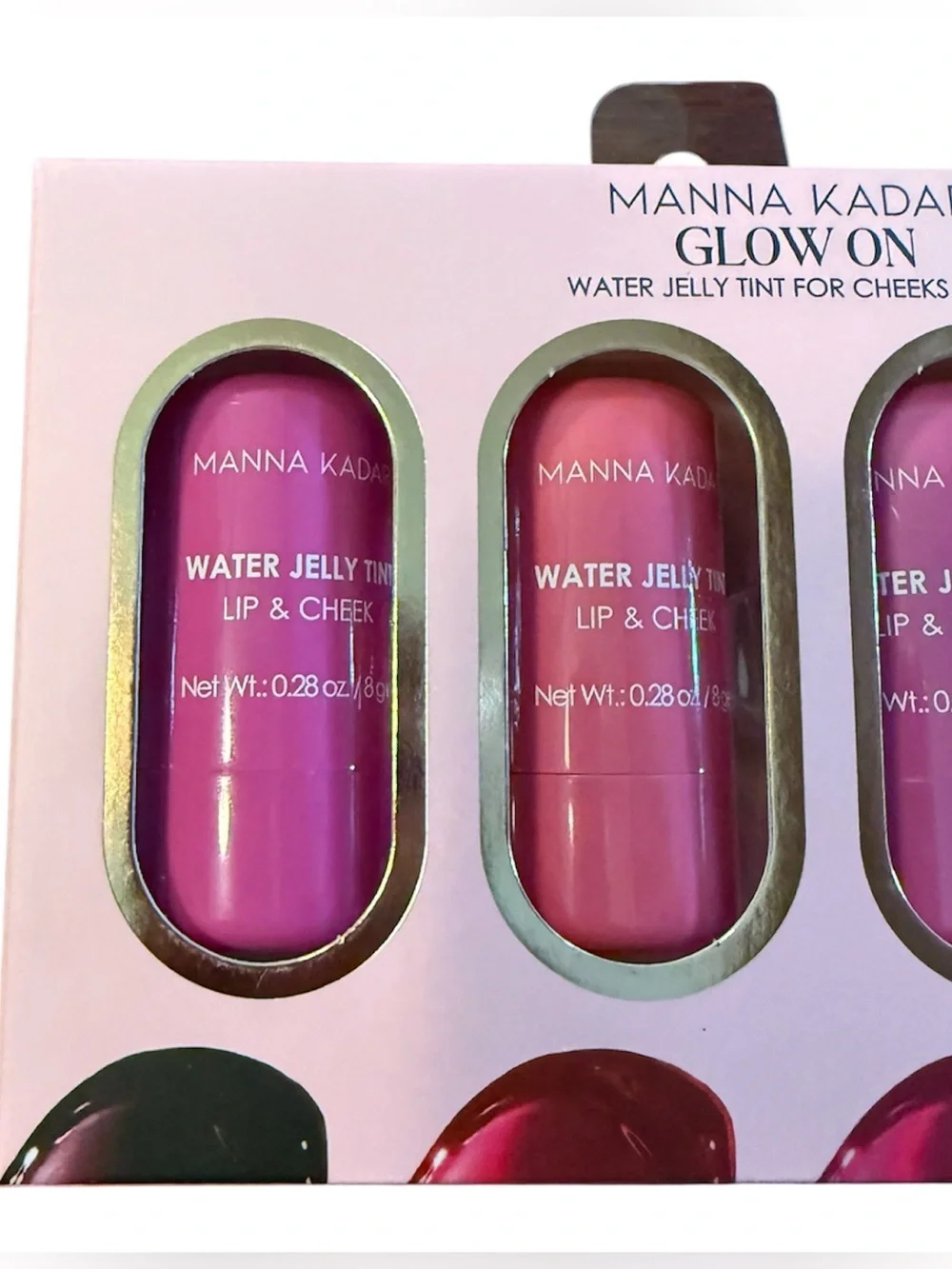 Manna Kadar Water Jelly Tint Lip & Cheek Set - Pink, Magenta, Purple, Peach